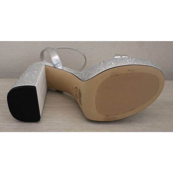 Michael Kors Women Sz 9M Silver Metallic Embellished Laci Platform Sandals - Picture 4 of 13